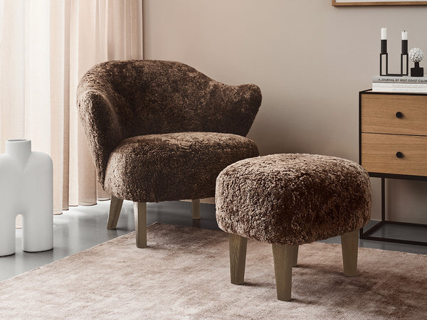 Audo Copenhagen Ingeborg Foot Stool - Sheepskin