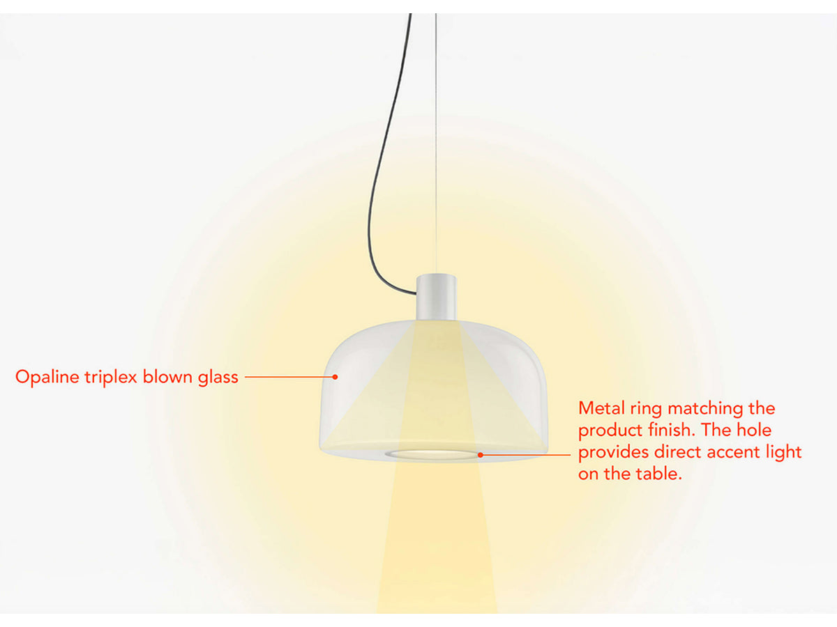 Flos Bellhop Glass Suspenson Light S2 Cioko - Clearance