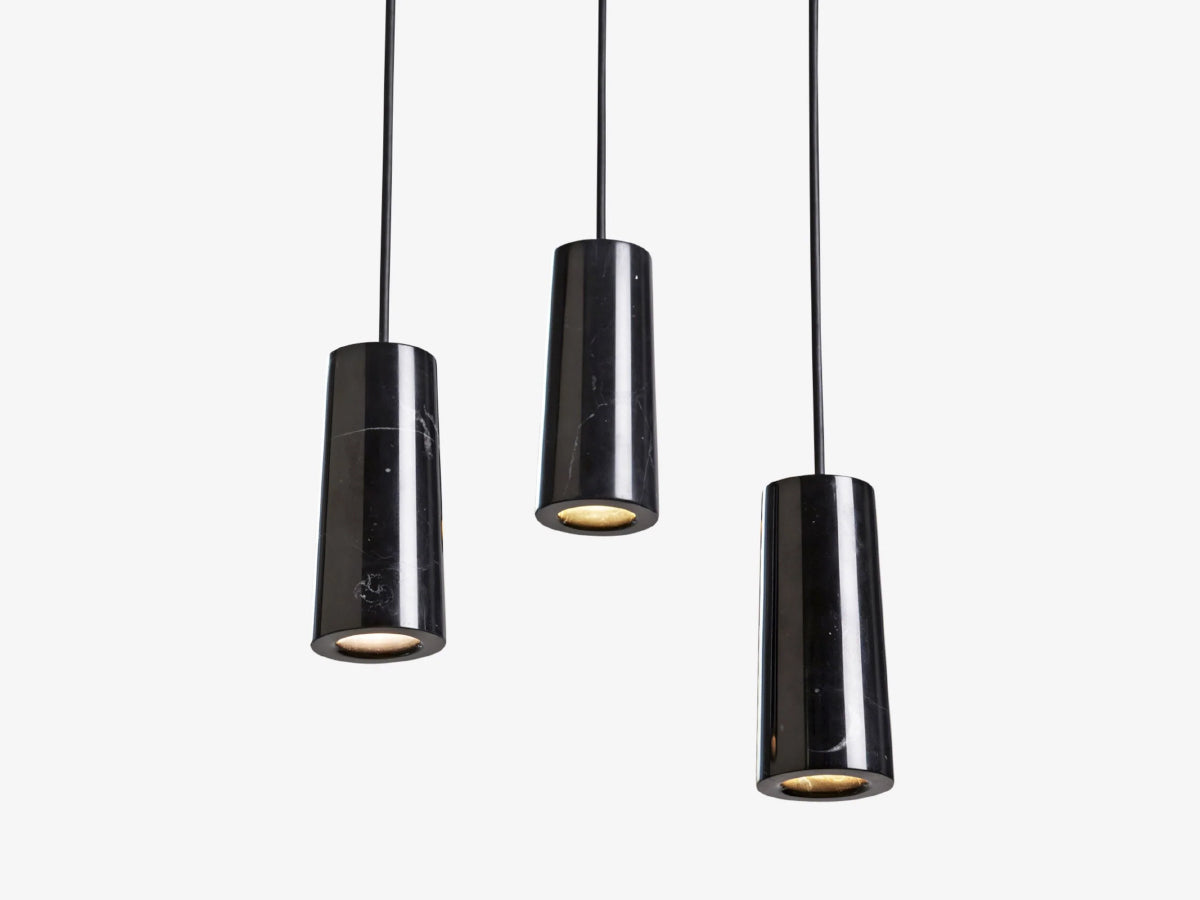 Terence Woodgate Core Three Pendant Marble - Black Nero Marquina Marble