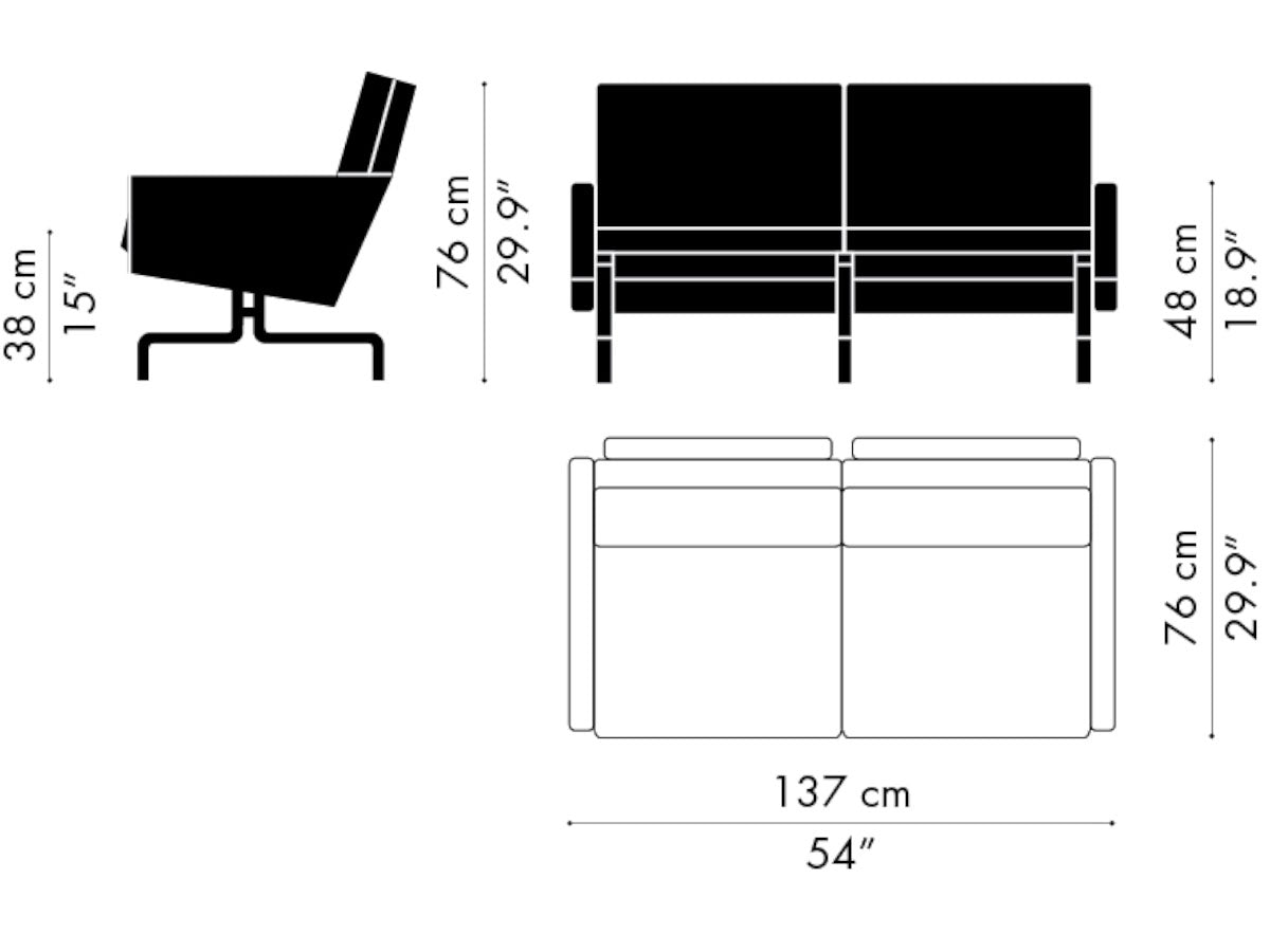 Fritz Hansen PK31/2 Two Seater Sofa