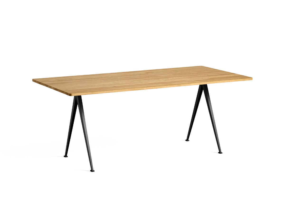 Hay Pyramid Dining Table 02 190cm) - Lacquered Oak Top - Black Legs