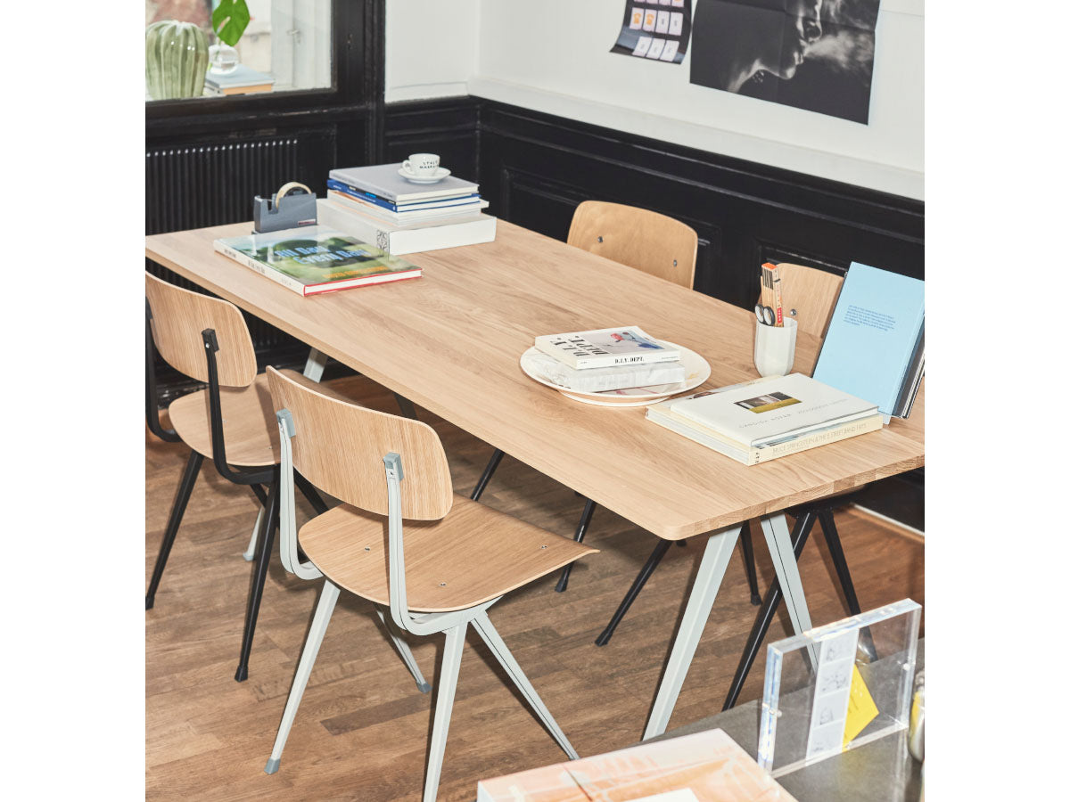Hay Pyramid Dining Table 02 190cm) - Lacquered Oak Top - Beige Legs with Result Chairs