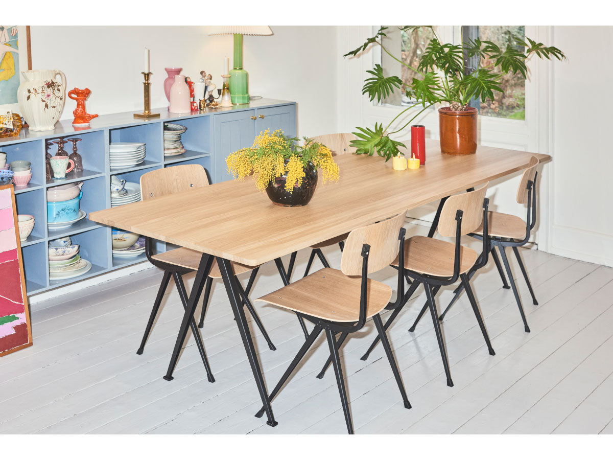 Hay Pyramid Dining Table 02 190cm) - Oiled Oak Top - Black Legs - Result Chairs