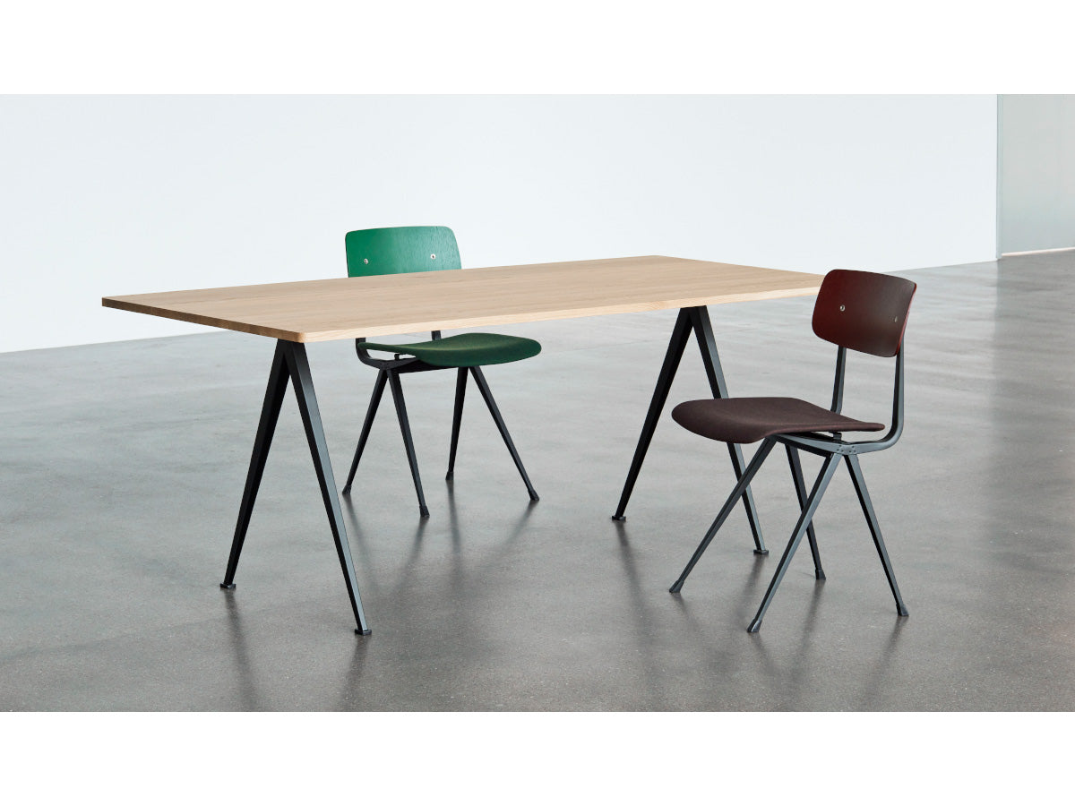 Hay Pyramid Dining Table 02 190cm) - Oiled Oak Top - Black Legs Lifestyle