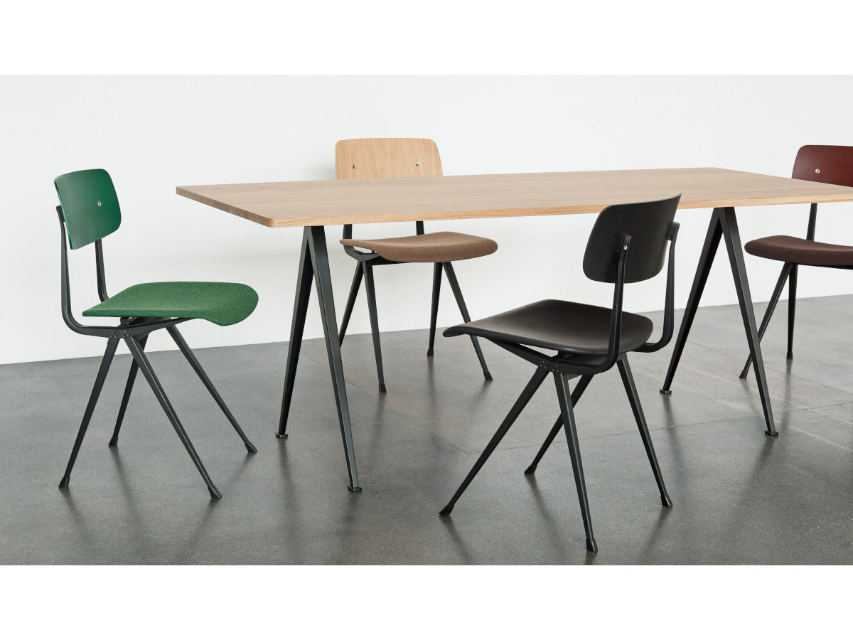 Hay Pyramid Dining Table 02 190cm) - Lacquered Oak Top - Black Legs - Lifestyle