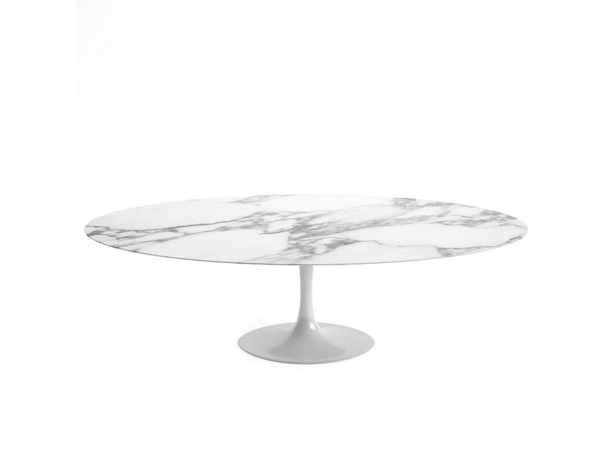 Knoll Saarinen Tulip Oval Dining Table 198cm White Base