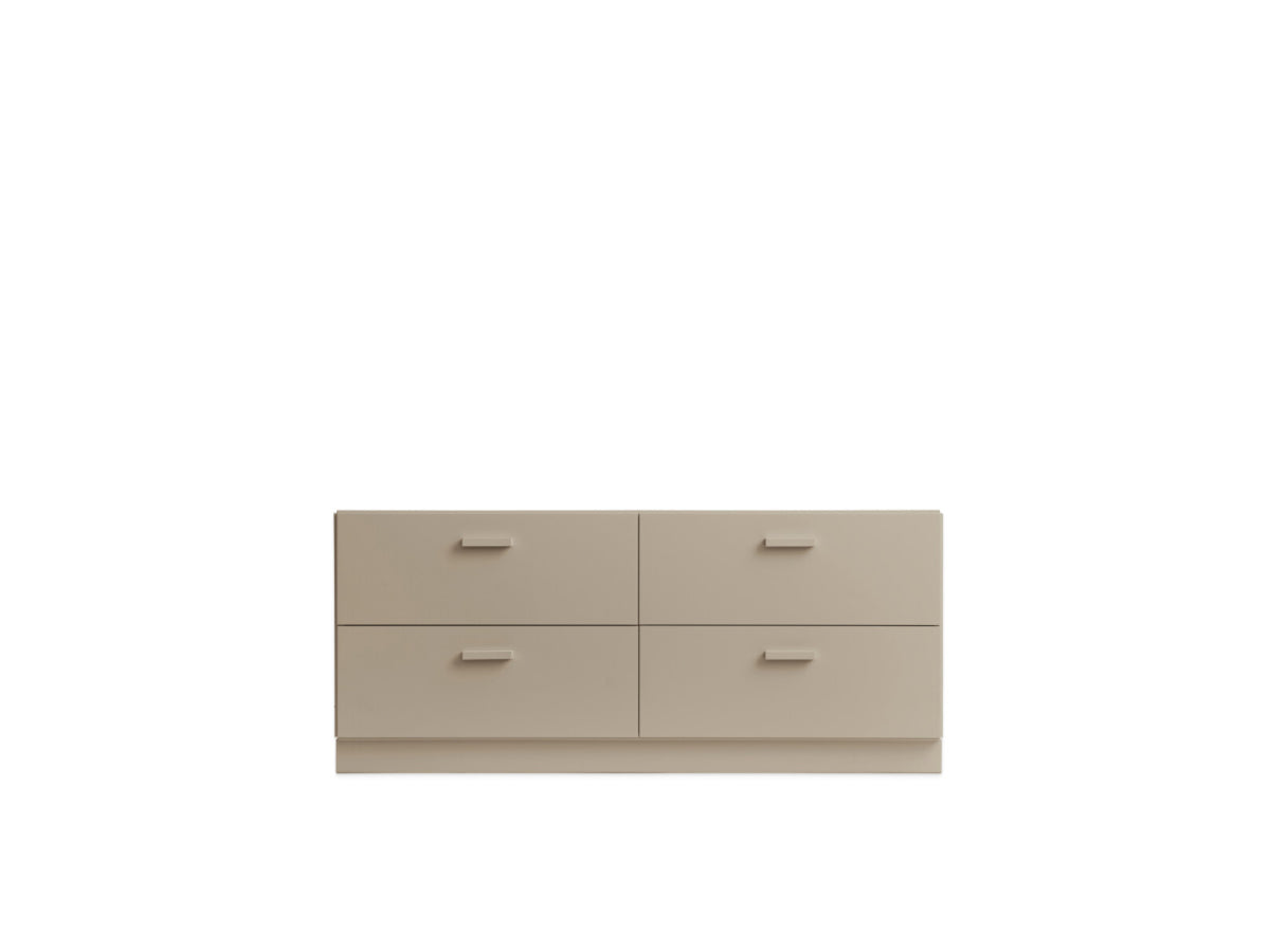 String Relief Chest of drawers low, plinth base