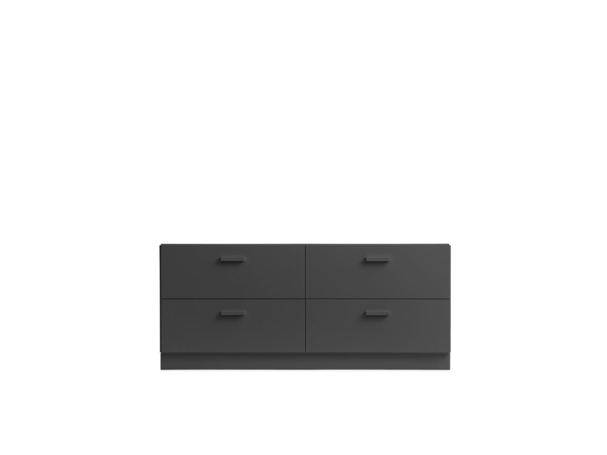 String Relief Chest of drawers low, plinth base