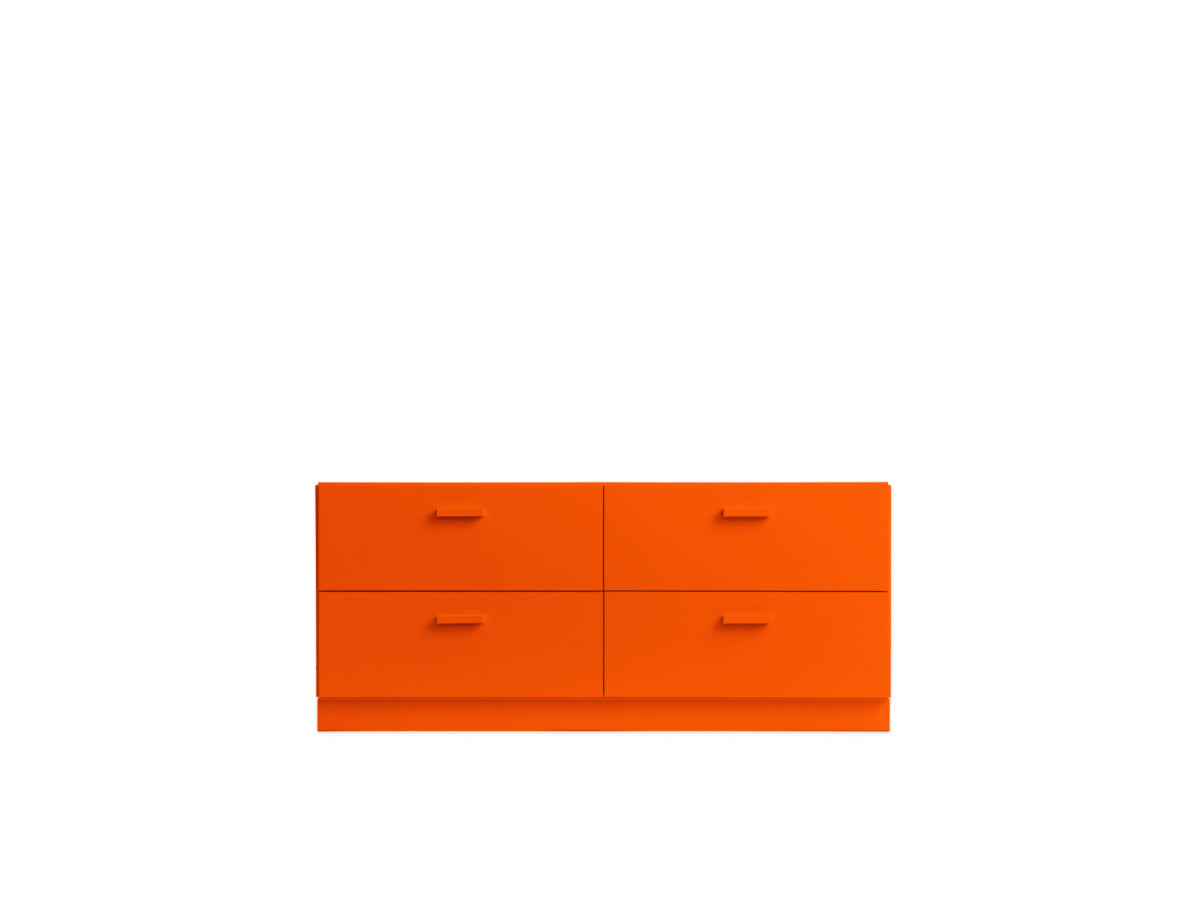 String Relief Chest of drawers low, plinth base