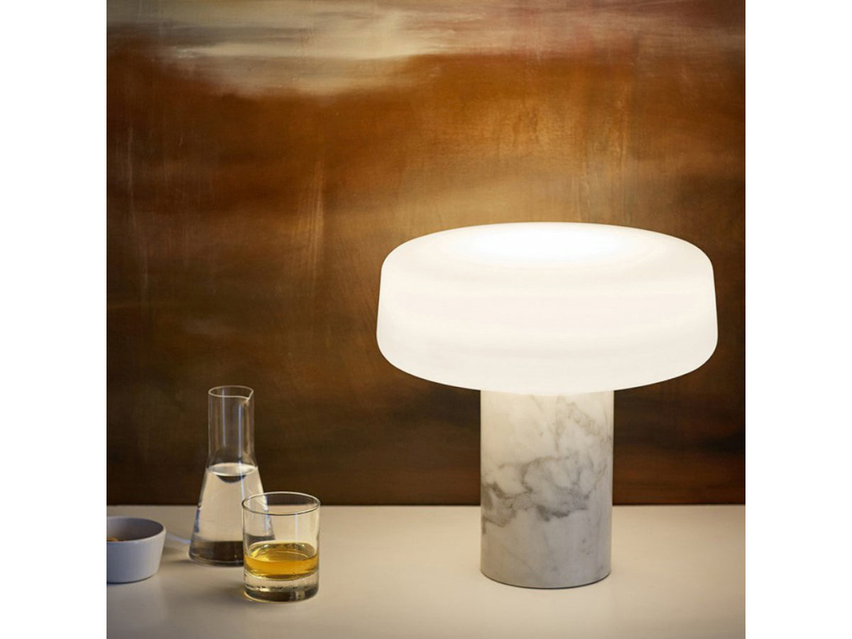 Terence Woodgate Solid Table Light - Carrara Marble