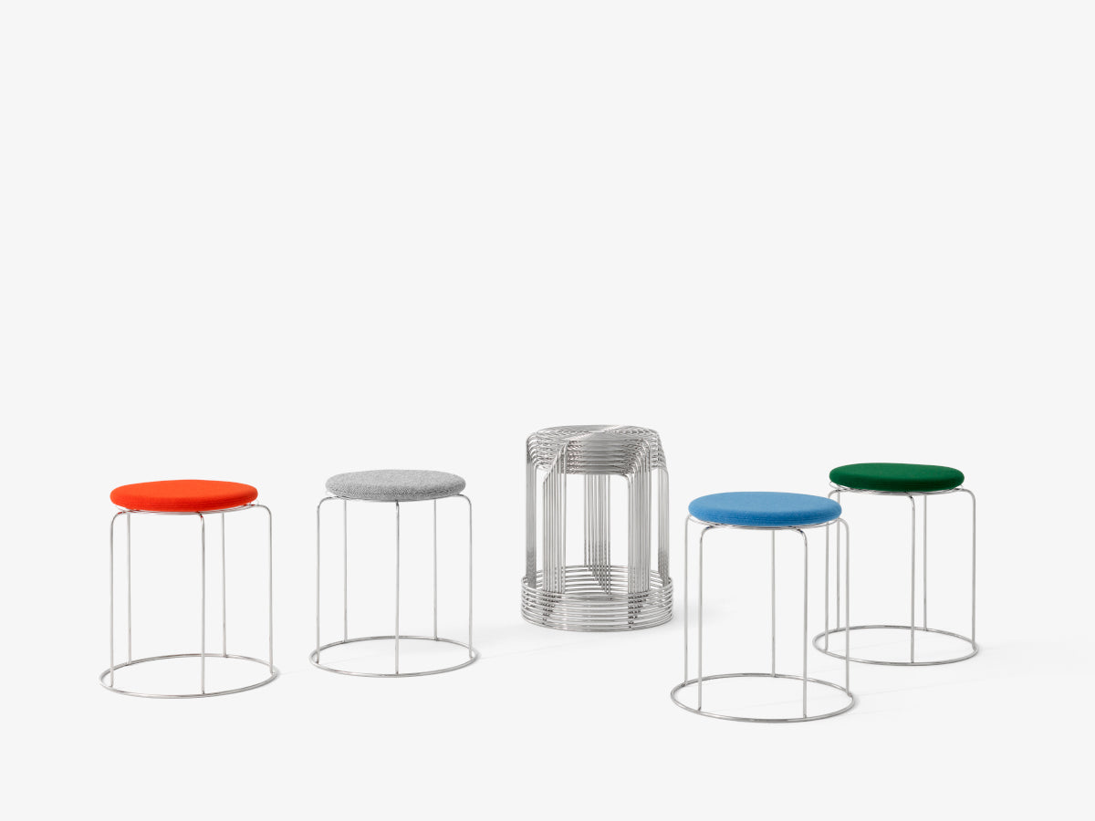 &amp;Tradition Wire Stool VP11 with Seat Pad