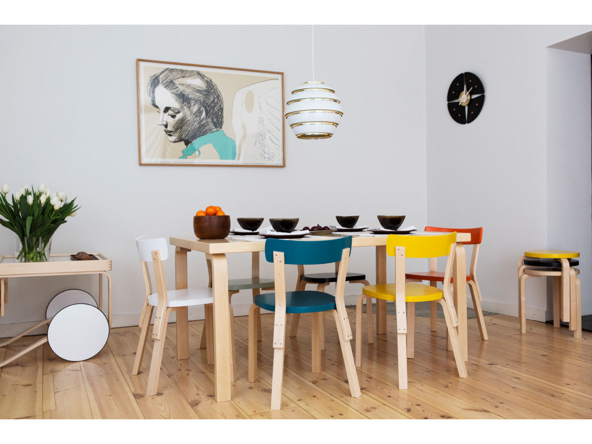 Artek 60 Stool | Lifestyle with 66 Chairs and Table