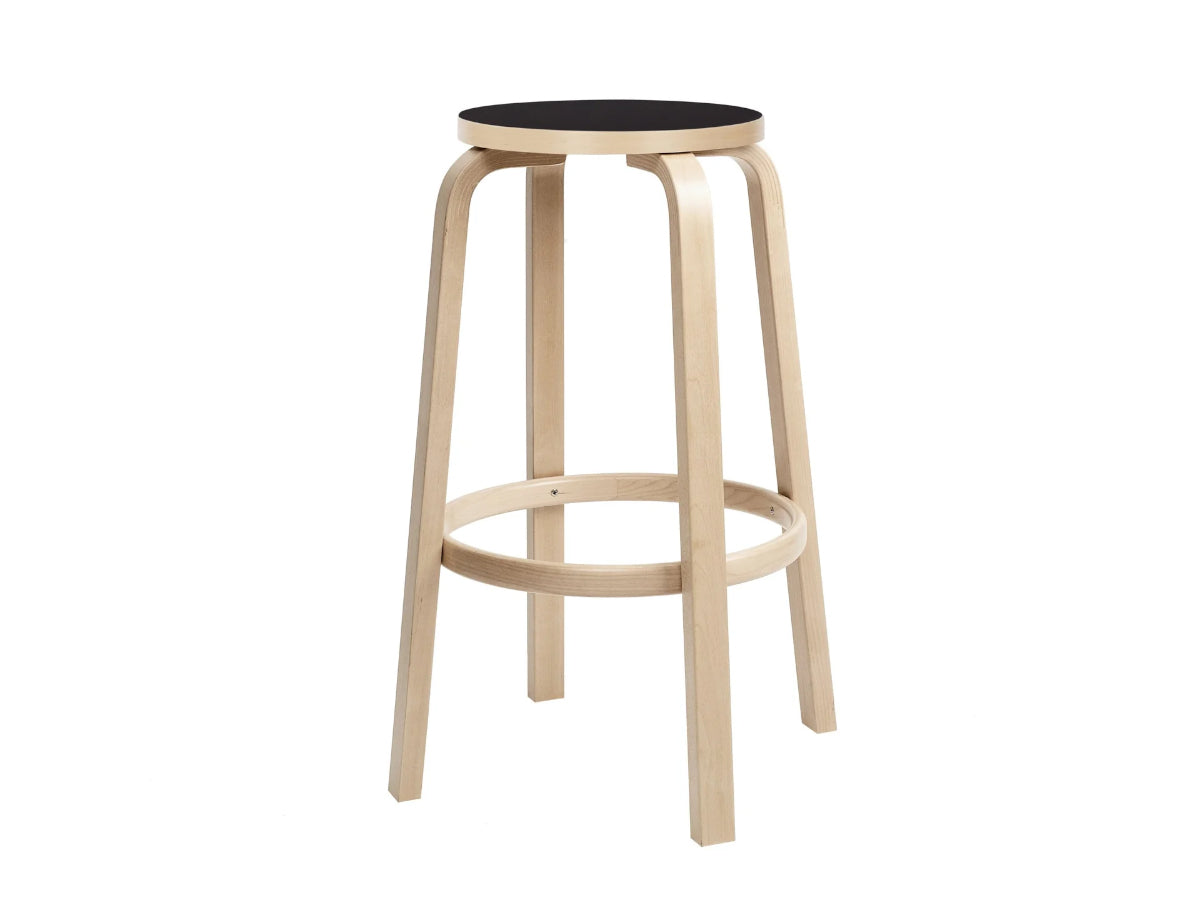 Artek 64 Bar Stool Black Linoleum Seat
