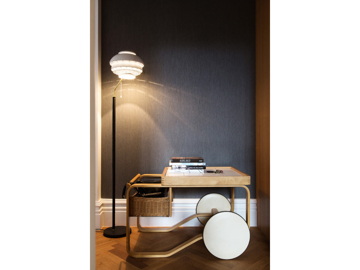 Artek A808 Floor Light with Artek Tea Trolley