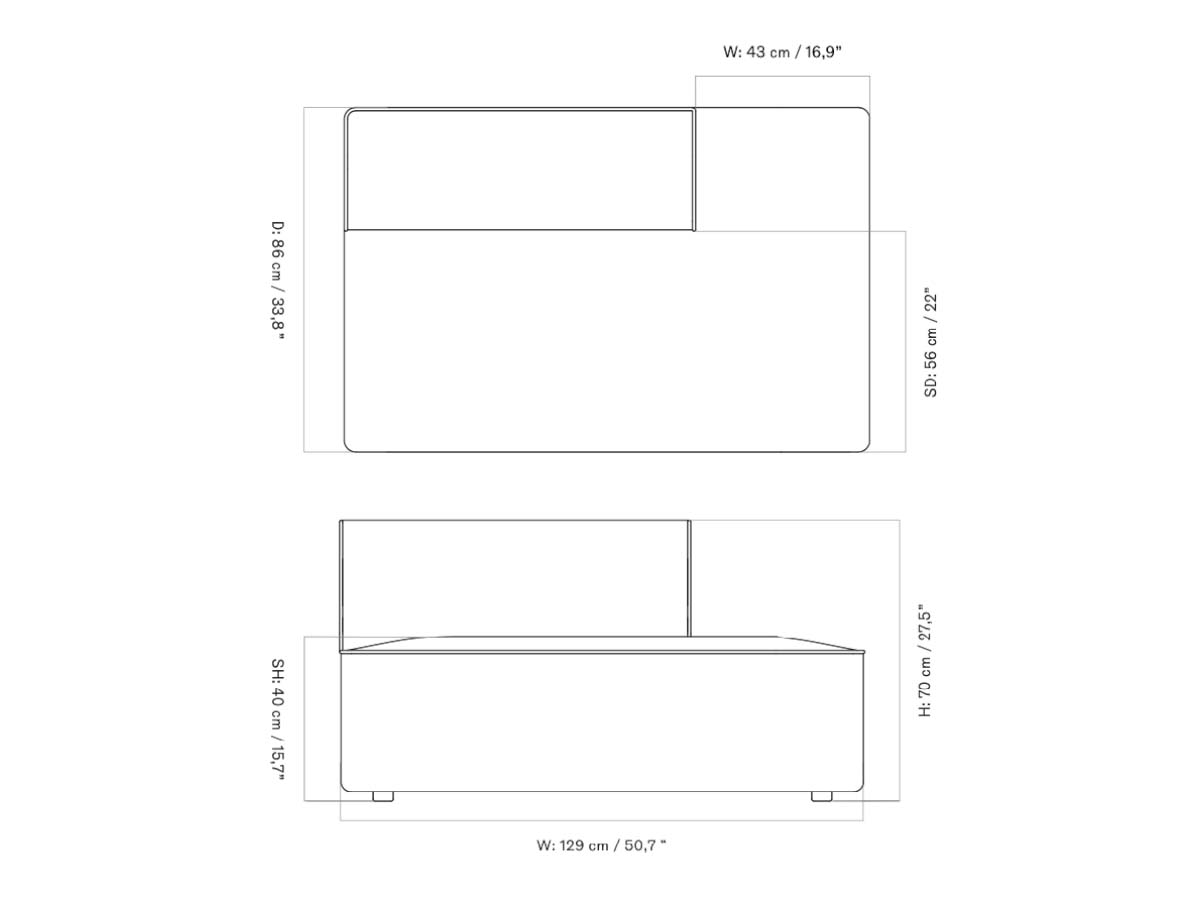 Audo Copenhagen Eave 86 Modular Sofa - Open End