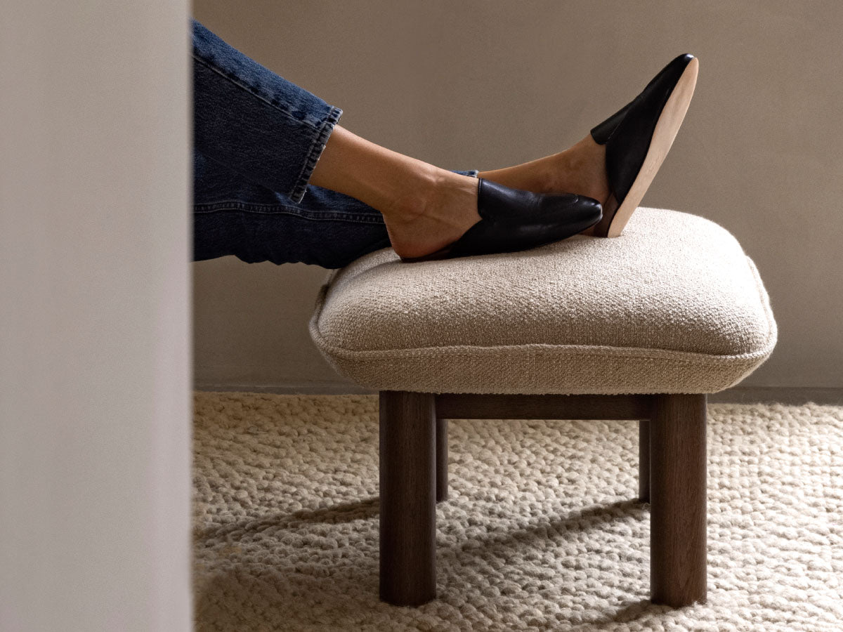 Audo Copenhagen Brasilia Lounge Chair & Ottoman Dark Stained Oak