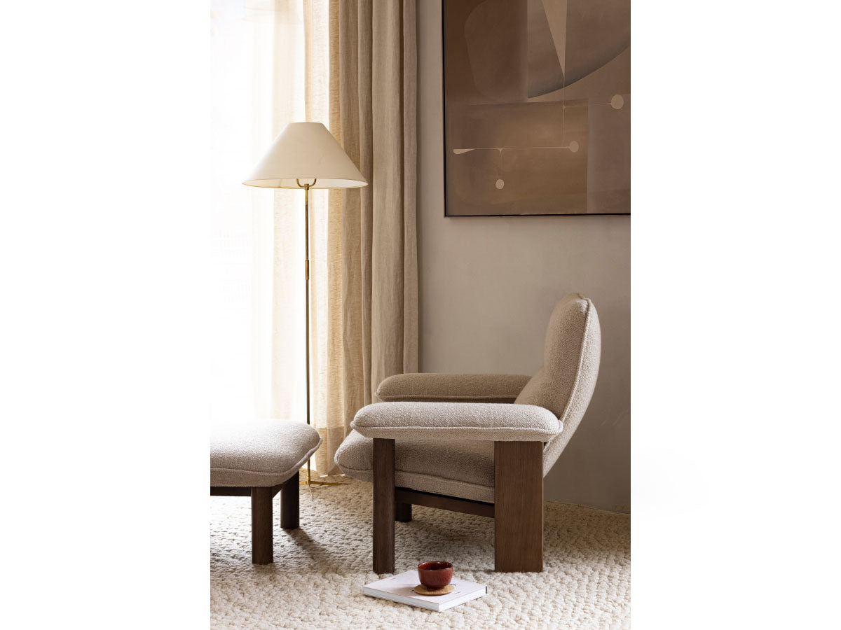 Audo Copenhagen Brasilia Lounge Chair & Ottoman Dark Stained Oak