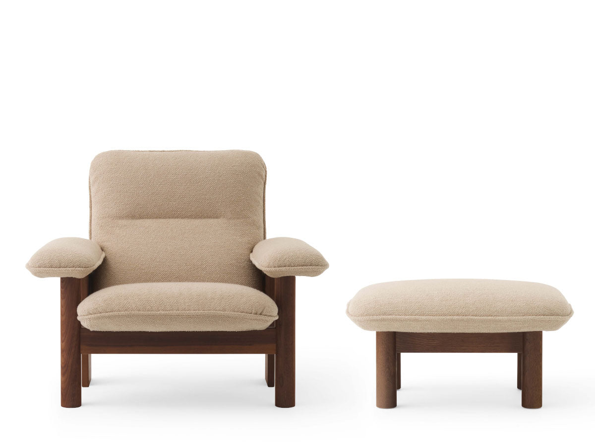 Audo Copenhagen Brasilia Lounge Chair & Ottoman Dark Stained Oak