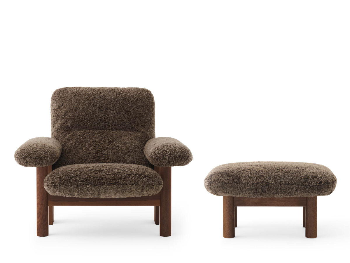 Audo Copenhagen Brasilia Lounge Chair & Ottoman Dark Stained Oak