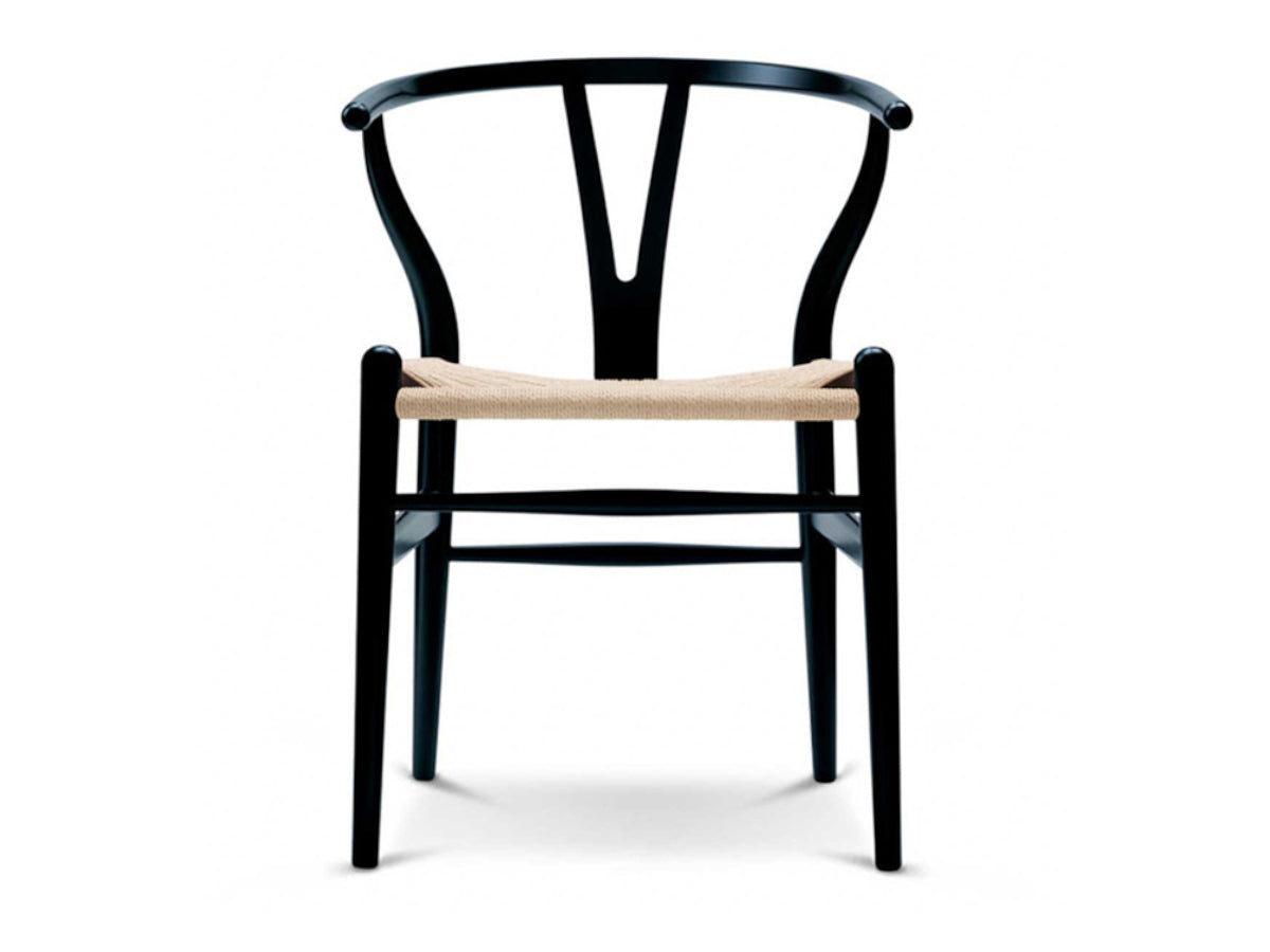 Carl Hansen CH24 Wishbone Chair - Soft Black SALE with Natural Papercord