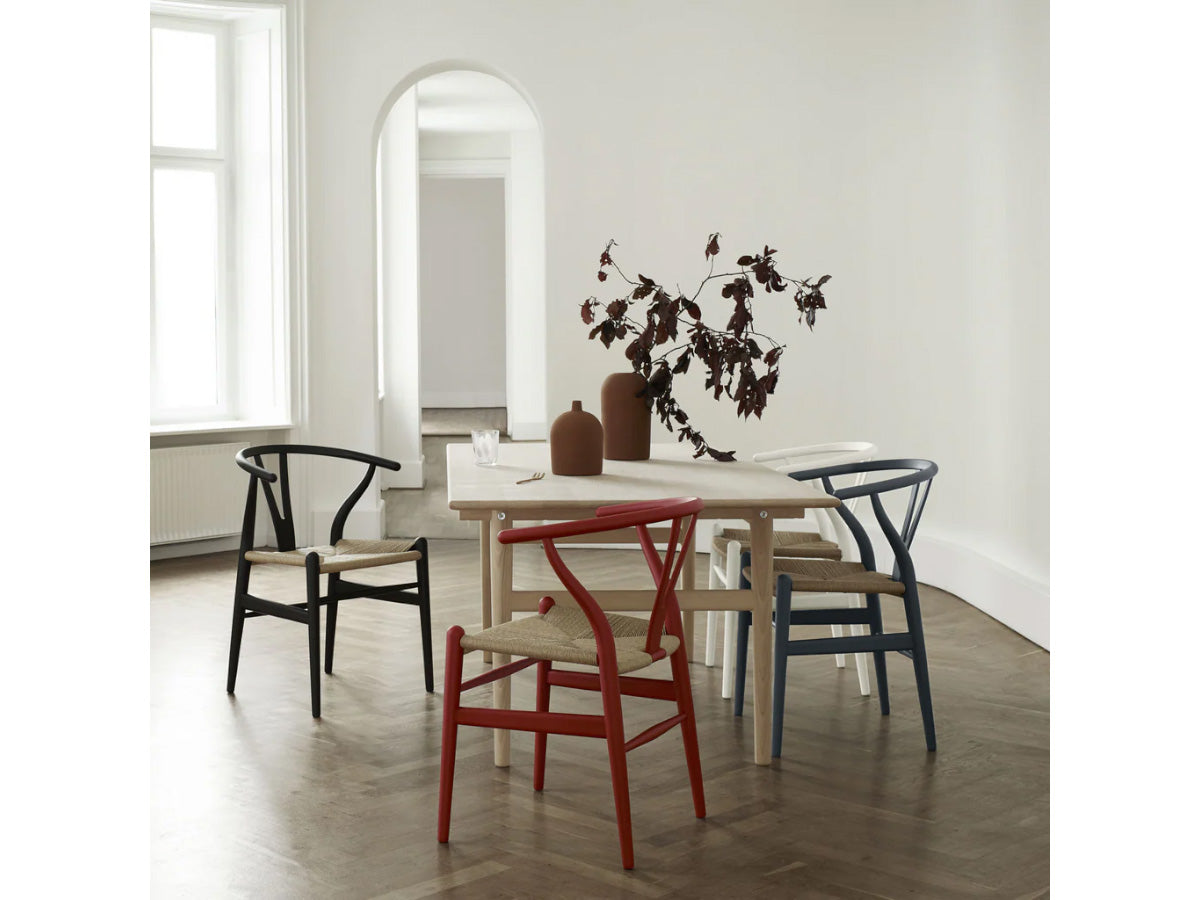 Carl Hansen CH24 Wishbone Chair - Soft Colours Lifestyle with Table