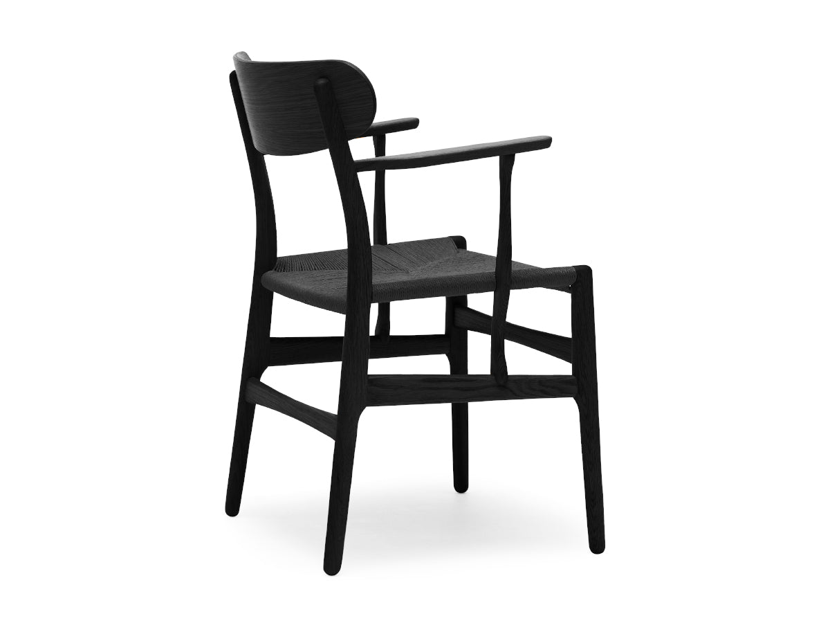 Carl Hansen CH26 Dining Chair Black Paper Cord