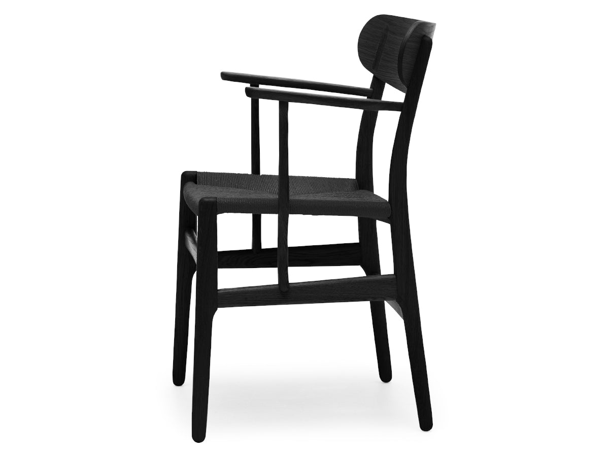 Carl Hansen CH26 Dining Chair Black Paper Cord