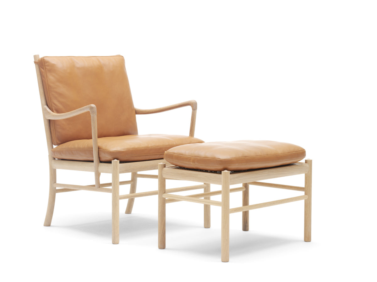 Carl Hansen OW149 Colonial Chair | SIF Leather with Footstool