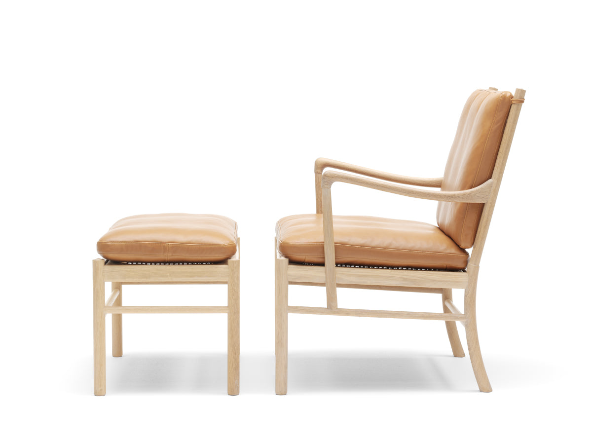 Carl Hansen OW149 Colonial Chair and footstool - SIF Leather
