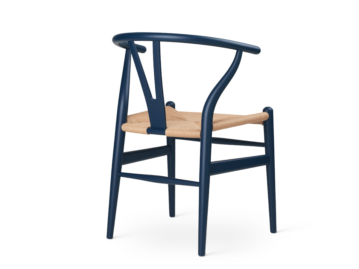Carl Hansen CH24 Wishbone Chair - Soft Colours | Blue | Natural Papercord - Side Profile