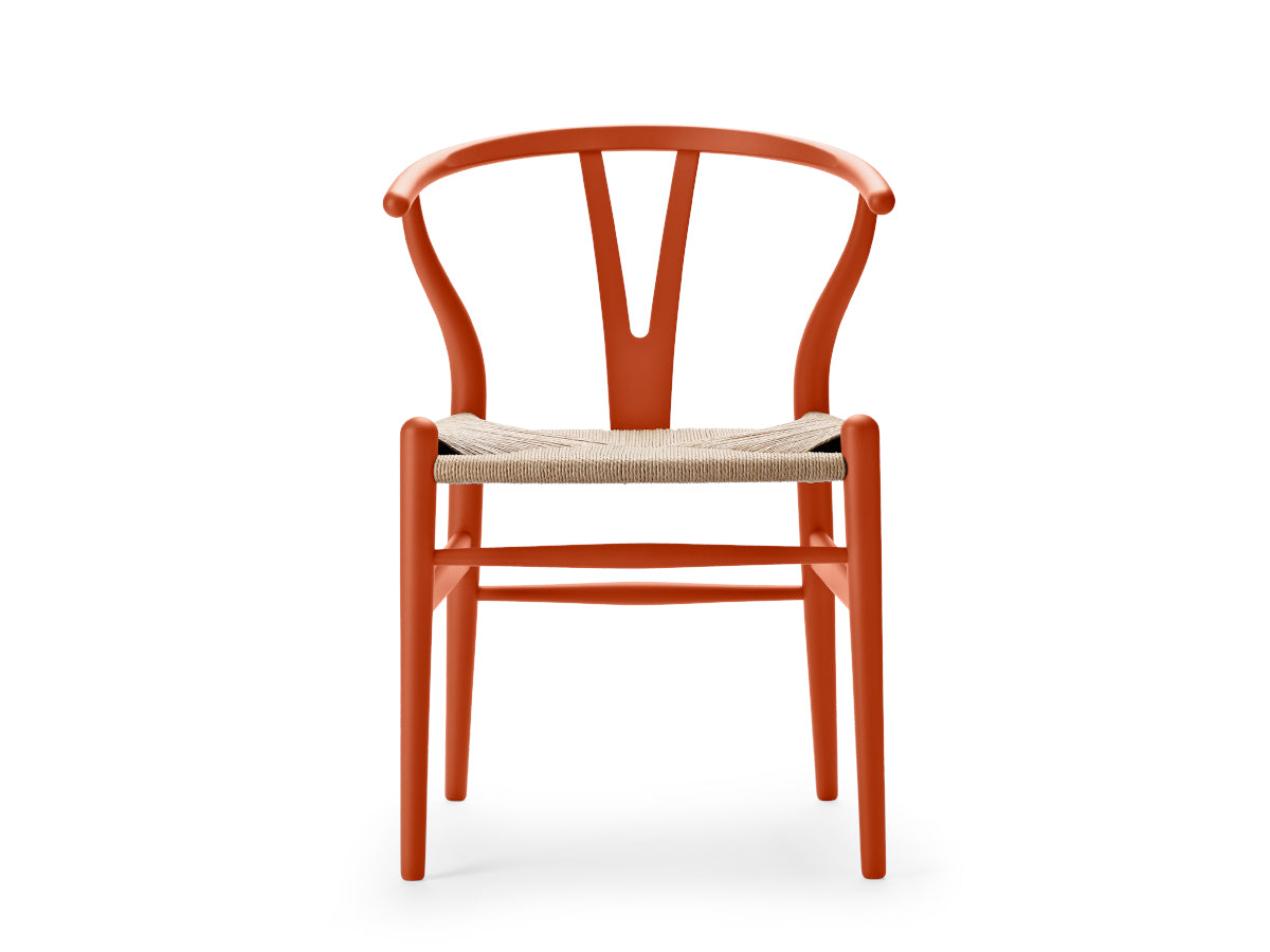 Carl Hansen CH24 Wishbone Chair - Soft Colours | Orange Red | Natural Papercord