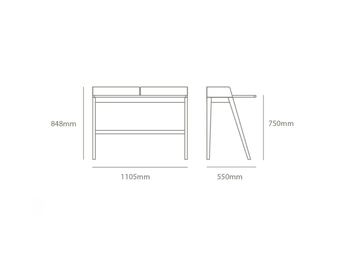 Case Brockwell Desk Technical Dimensions