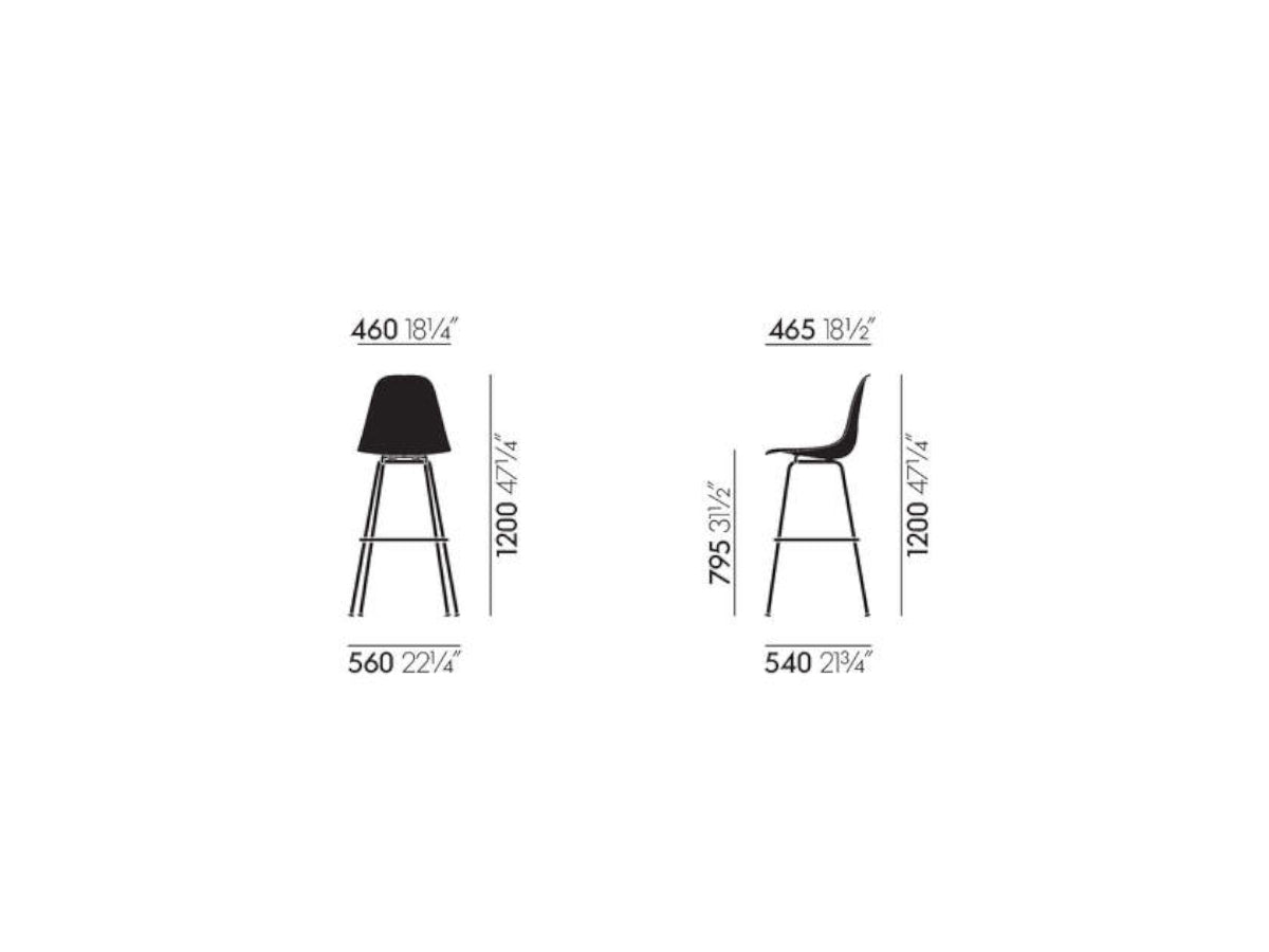 Vitra Eames Plastic RE Stool High