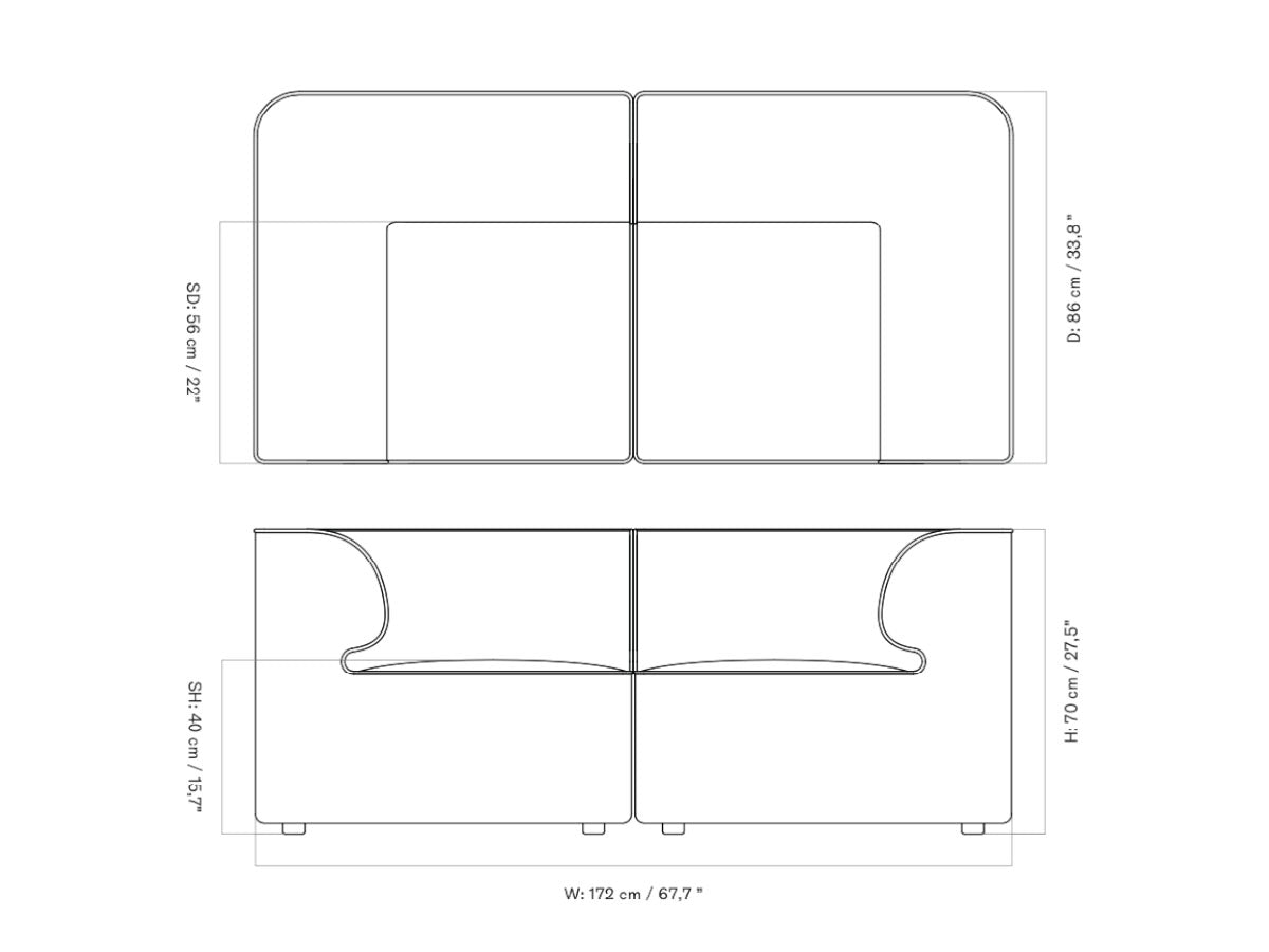 Audo Copenhagen Eave 86 2 Seater Modular Sofa