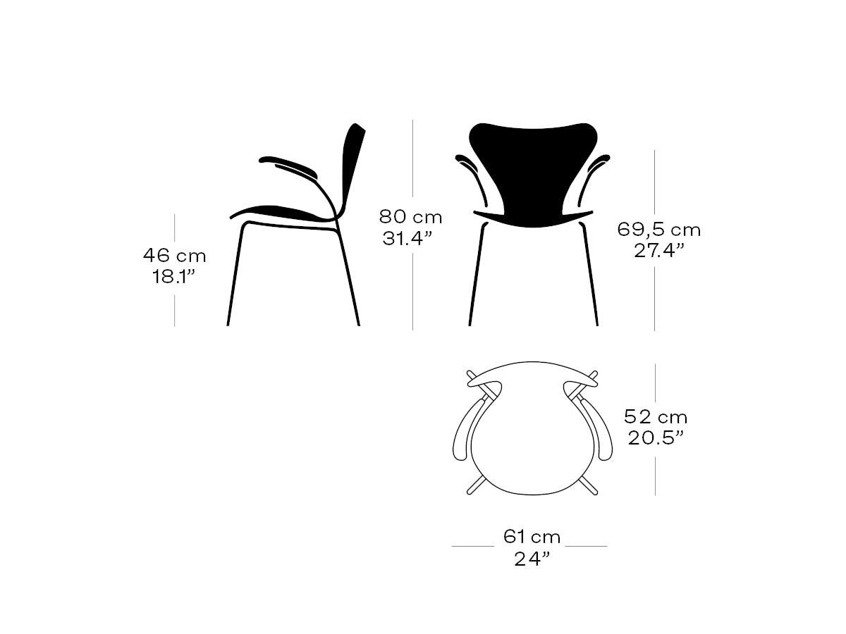 Fritz Hansen Series 7 3207 Dining Arm Chair - Natural Wood