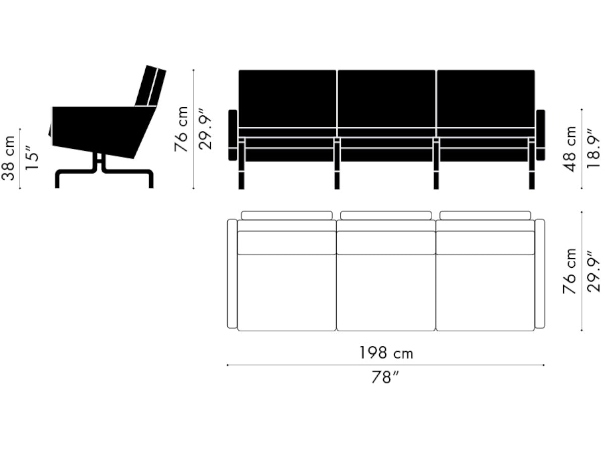 Fritz Hansen PK31/3 Three Seater Sofa