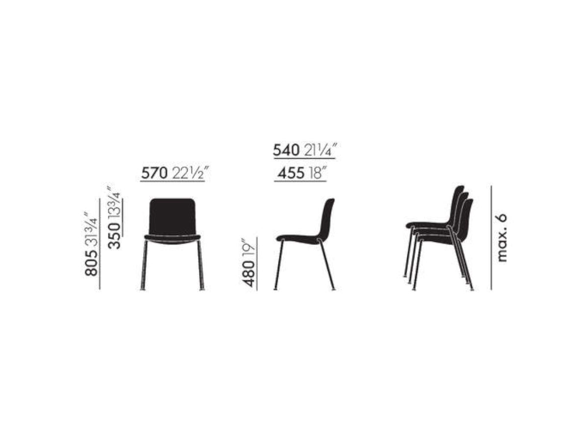 Vitra HAL Soft Tube Dining Chair Stackable