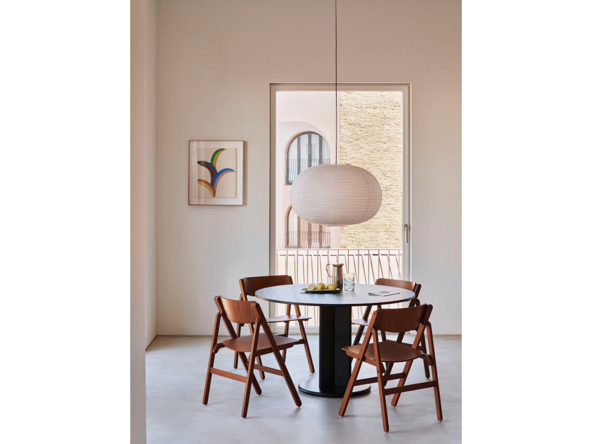 Hay Chisel 29 Round Table - 120cm - Black with Backflip chair