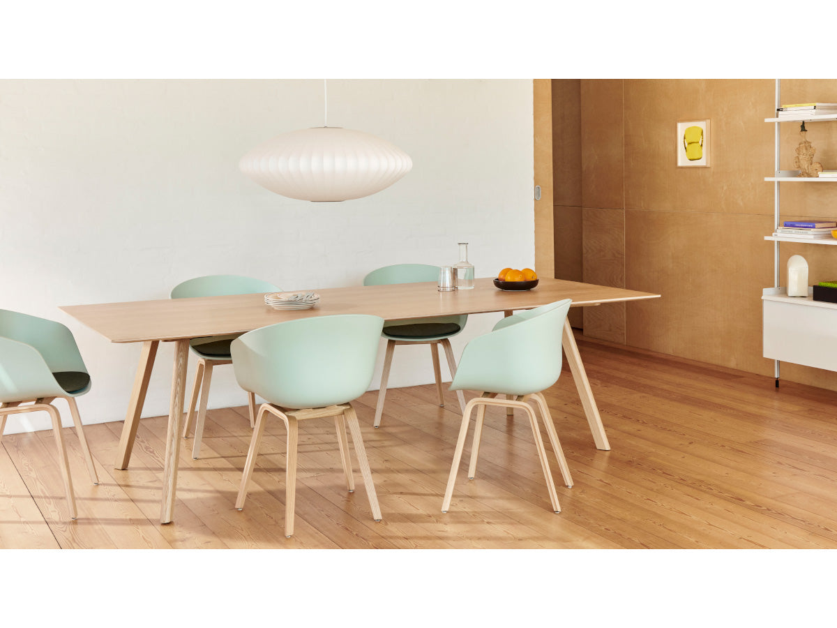 George Nelson Bubble Saucer Light - Lifestyle with AAC Chairs