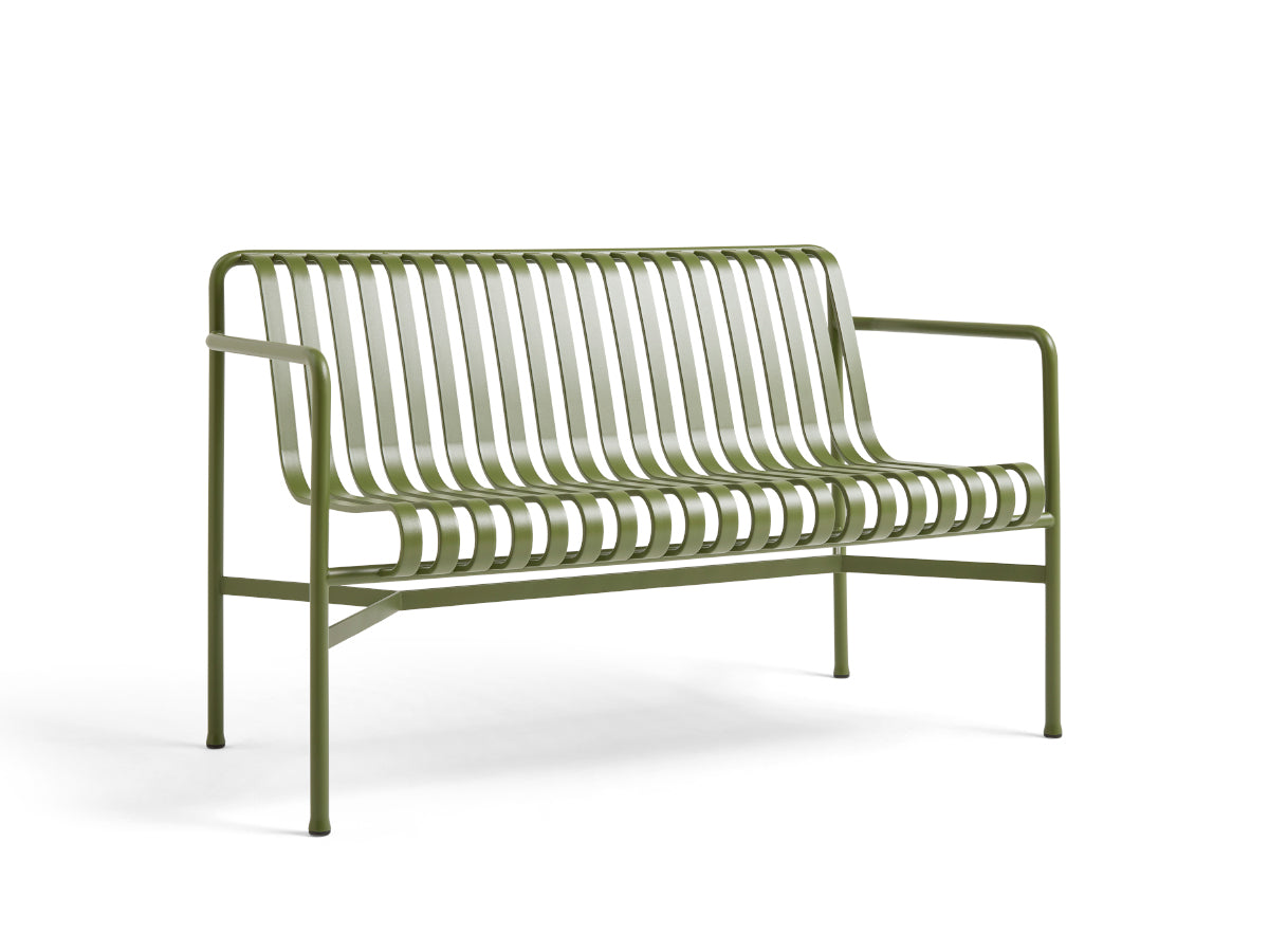 Hay Palissade Dining Bench with Arms - Olive - Clearance
