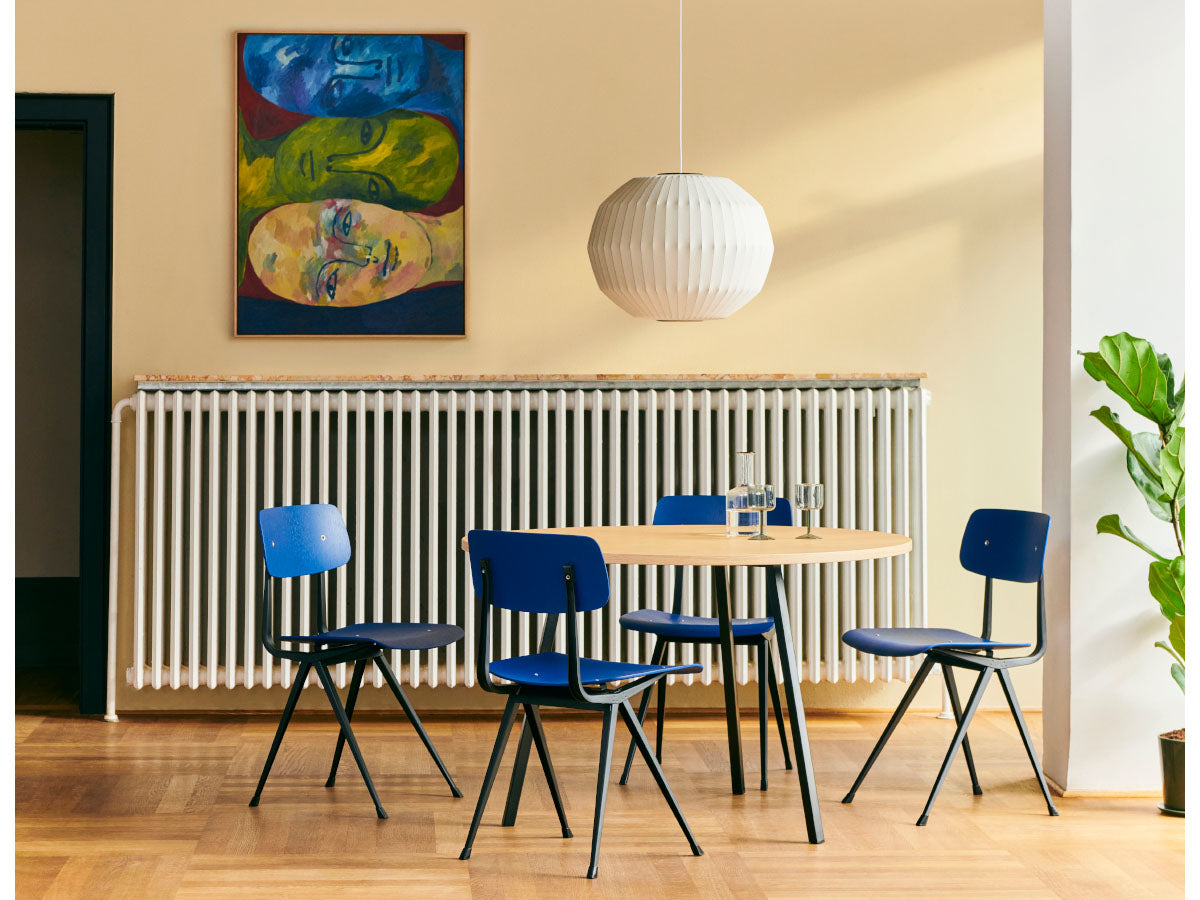 Hay Result Chair (Black Frame) - Lifestyle with Loop Stand Table