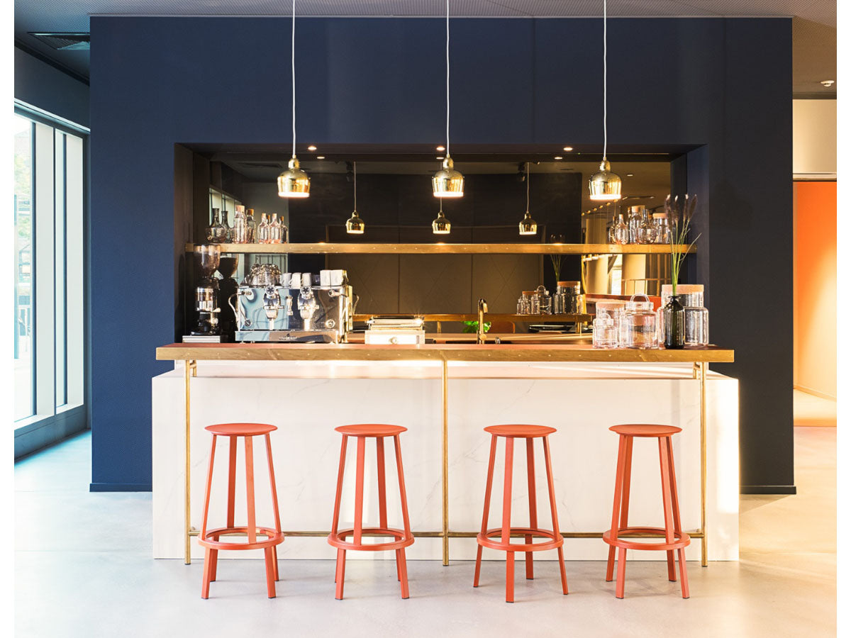 HAY Revolver Stool, High 75cm Lava Red in restaurant