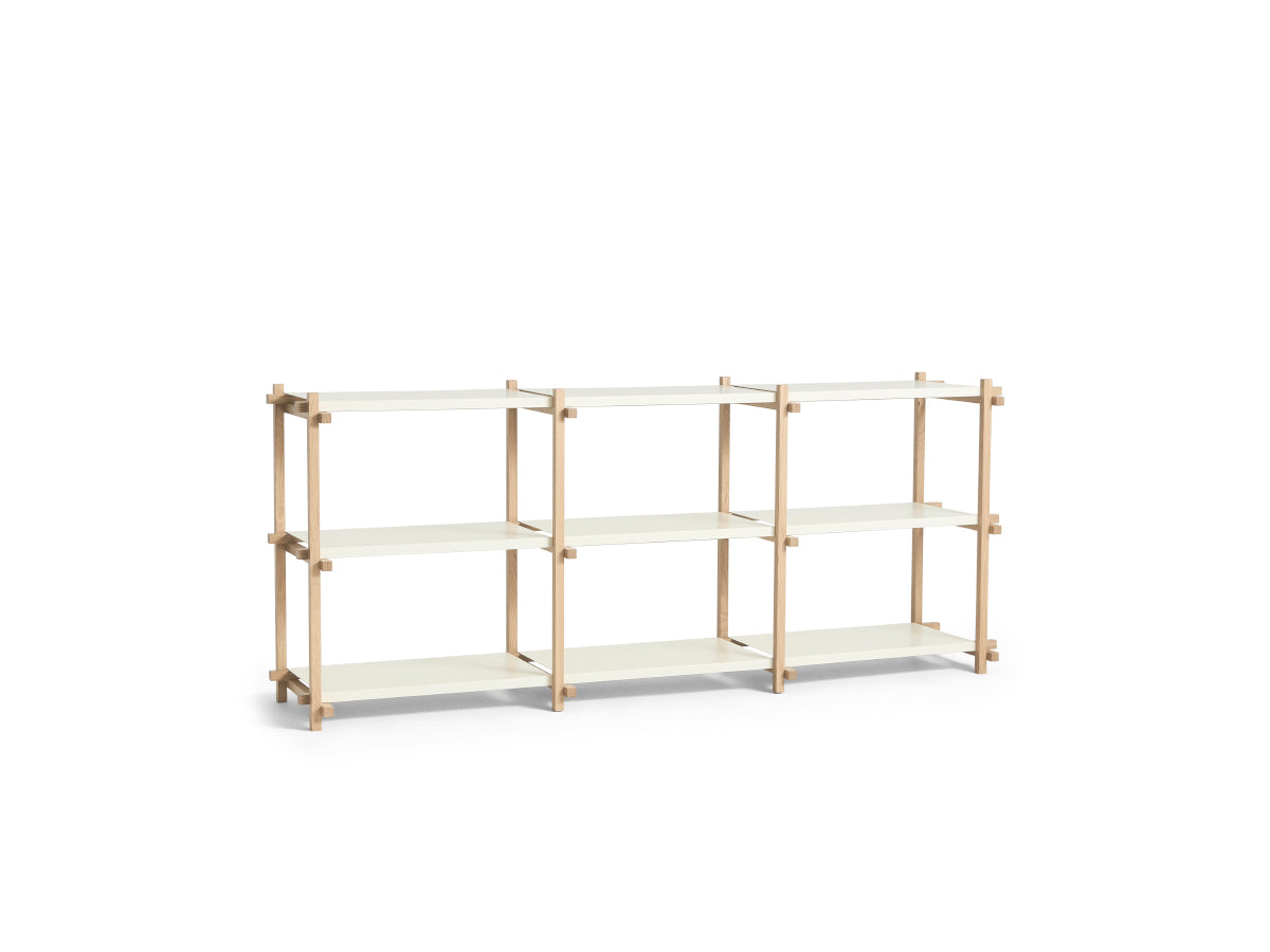 Hay Woody Storage, Almond White Shelves, Low 3 Across