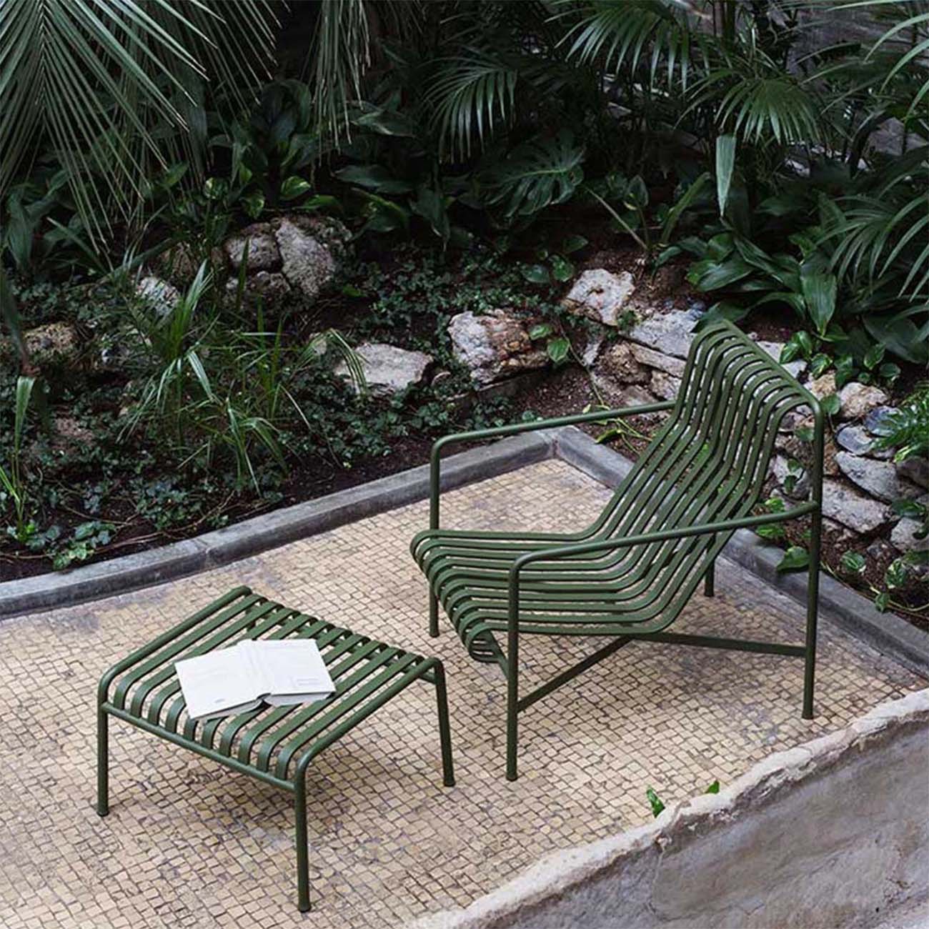 hay palissade lounge chair olive green