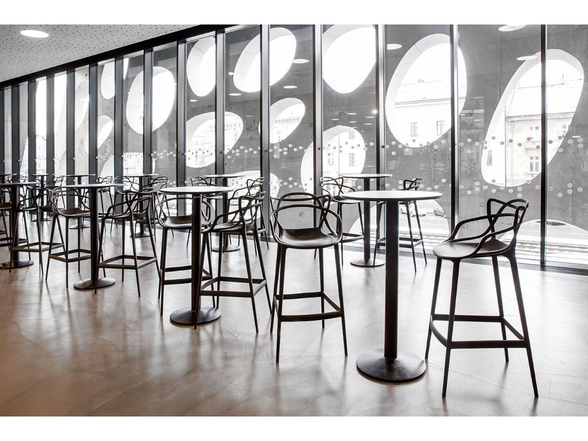 Kartell Masters Stools in Black - Modern Cafe Setting