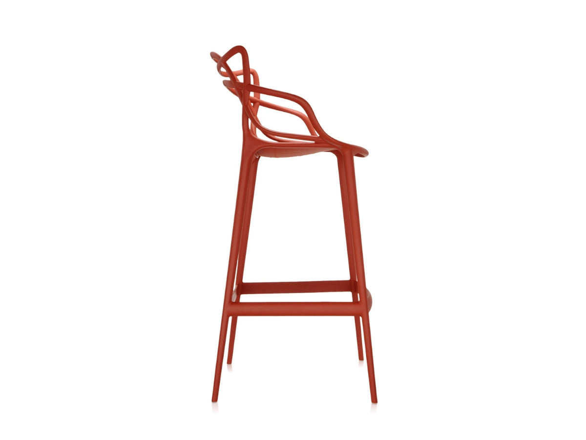 Kartell Masters Stools in Rusty Orange side view