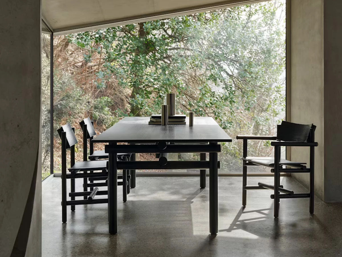 Knoll Muecke Wood Collection - Arm Chair - Ebonised Oak - Muecke Table