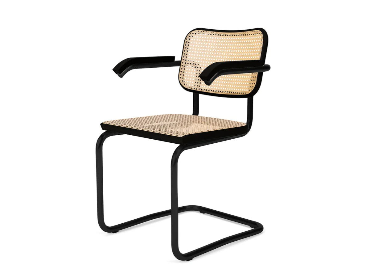 Knoll Cesca Dining Chair with Arms - Matte Frame Bauhaus