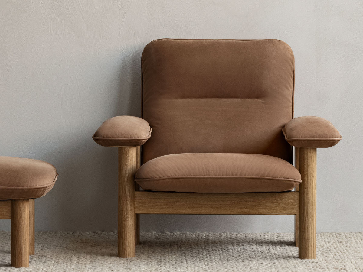 Audo Copenhagen Brasilia Lounge Chair & Ottoman Oak