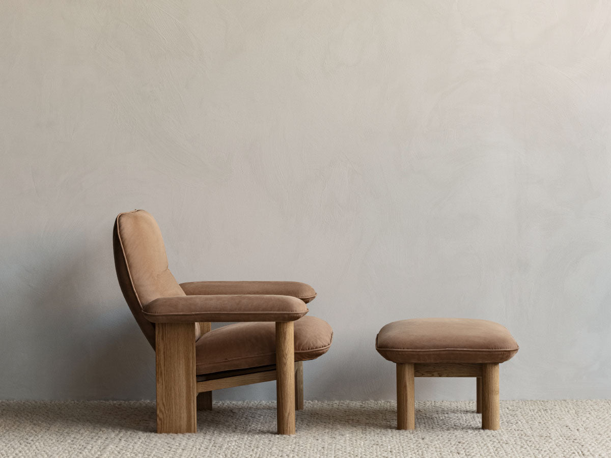 Audo Copenhagen Brasilia Lounge Chair & Ottoman Oak